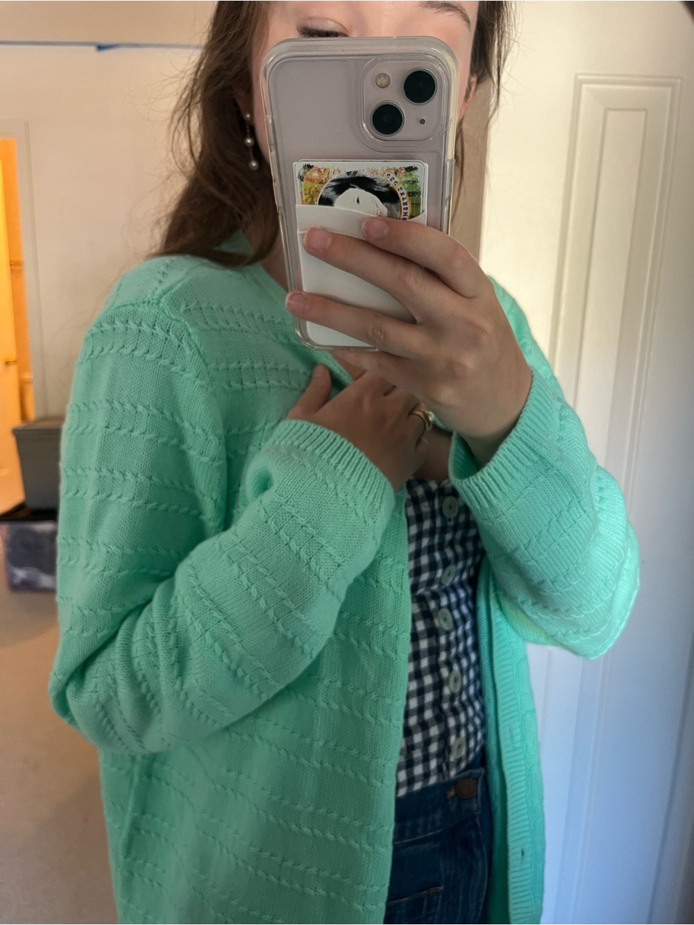 Appleseeds Mint Knit Women's Cardigan Sweater - Picture 7 of 9